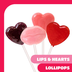 CrazyOutlet heart lollipops variety of flavors suitable for party favors.