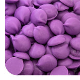 CrazyOutlet Merckens purple melts in a bag melt smoothly for easy dipping and coating.