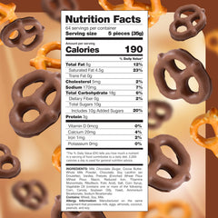 CrazyOutlet Milk Chocolate Pretzels feature a crisp pretzel and creamy chocolate, perfect for office snacking.