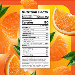 CrazyOutlet Orange Slices 2lb pack in bowl, bright candy for candy bowls and buffets.