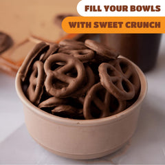 CRAZYOUTLET chocolate-covered pretzels displayed on a tray for easy party-snack planning.