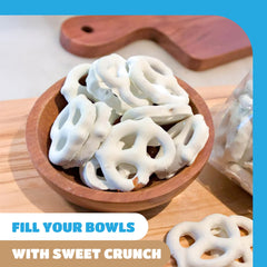 CRAZYOUTLET Yogurt Covered Pretzels on a festive display, seasonal treats ready.
