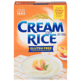 Cream of Rice box front, gluten-free cereal for quick, comforting mornings.