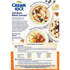 Cream of Rice microwave preparation for fast breakfast
