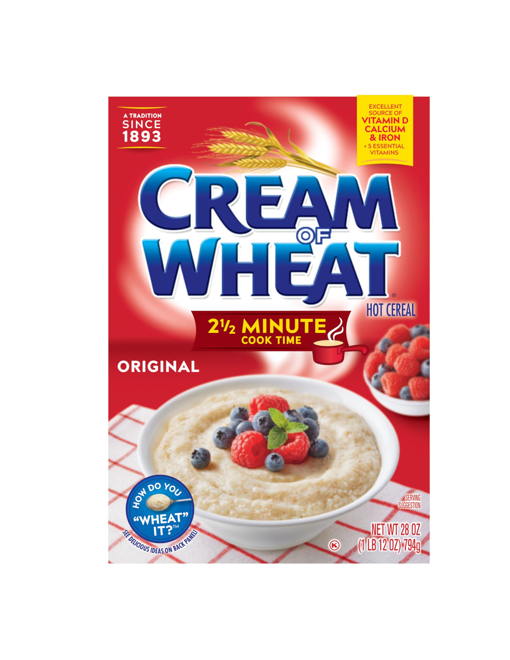 Cream of Wheat bowl steaming, a warm, iron-rich start to the day.