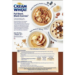 Cream of Wheat maple brown sugar steaming bowl showcases creamy breakfast.
