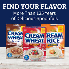 Cream of Wheat original fat-free cereal ready in minutes.