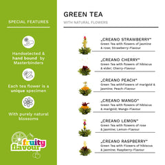 Creano six green tea flower varieties deliver a fragrant, subtle cup