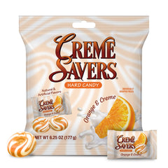 Creme Savers 6.25oz bag on display, nostalgia and convenience.
