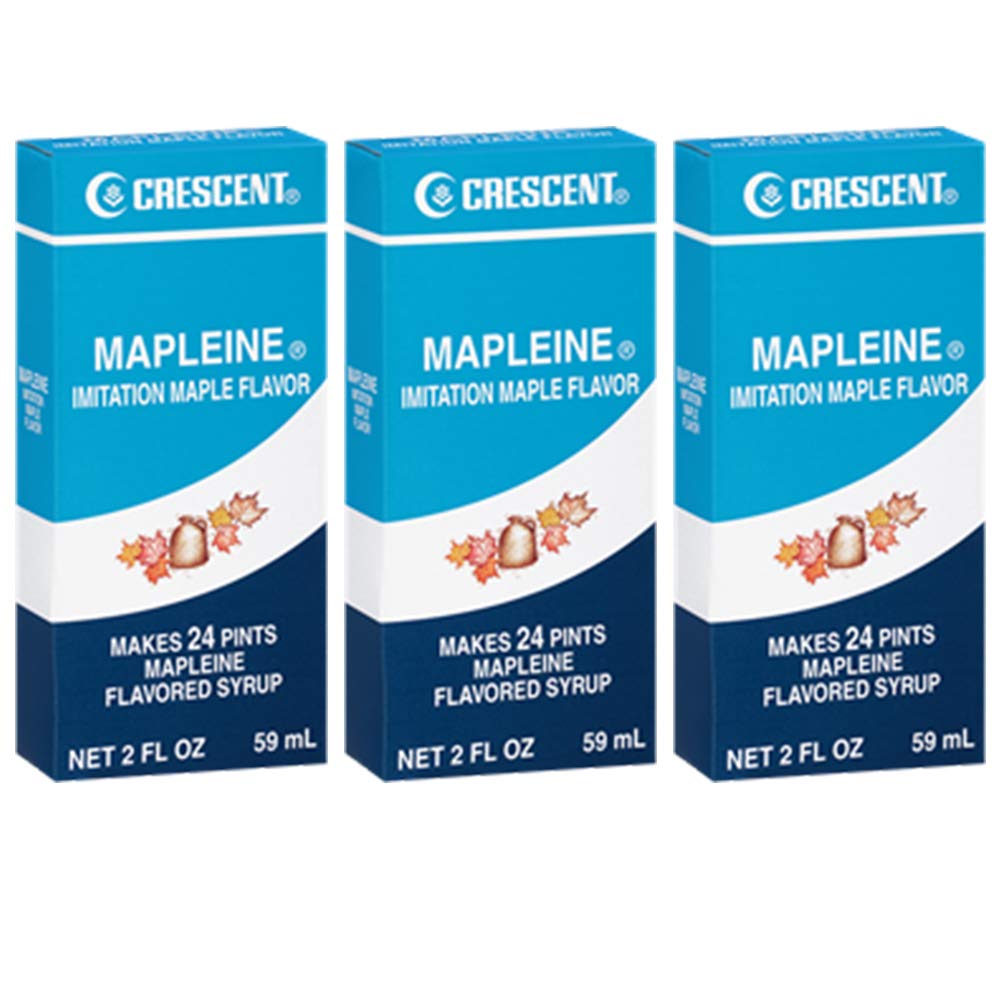 Crescent Mapleine maple flavoring bottle front label for pancakes and desserts