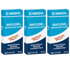 Crescent Mapleine maple flavoring bottle front label for pancakes and desserts