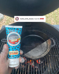 Crisbee Cream Iron cast-iron skillet ready for cooking with coating.