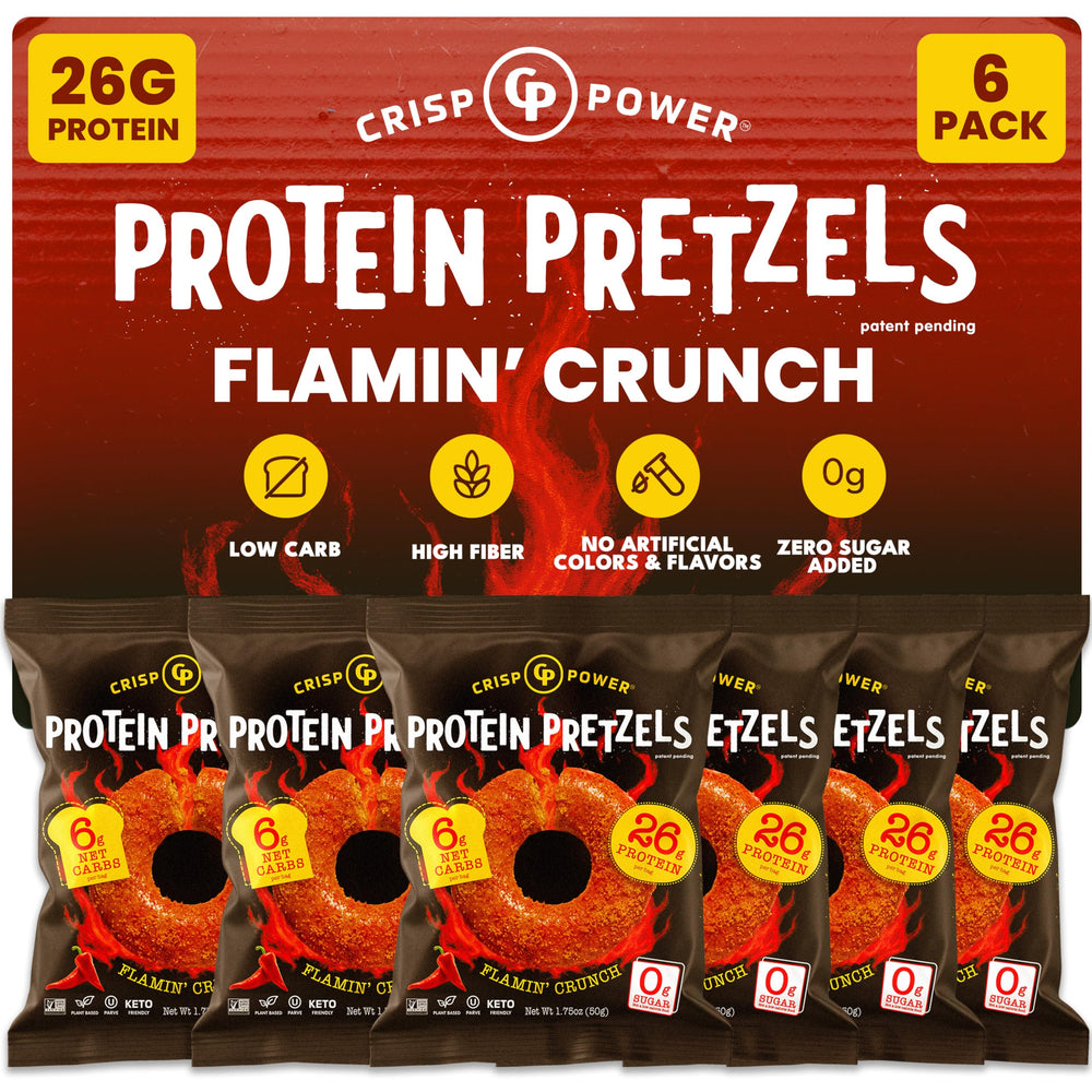 CRISP POWER Protein Pretzels crisp texture close-up for a protein snack