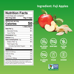 Crispy Green freeze-dried apple crisp close-up, showcasing crunchy texture.