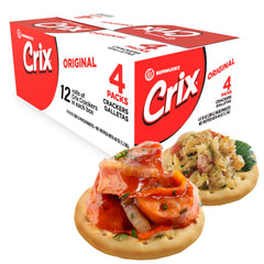 Crix Original Crackers 12-roll pack, crisp and ready for toppings.