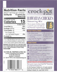 Crock-Pot Hawaiian Seasoning Mix label closeup shows ingredients for easy planning.