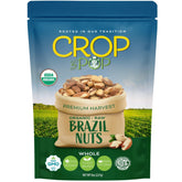 Nut Cravings CROP by POP Brazil Nuts package front with resealable bag for freshness.