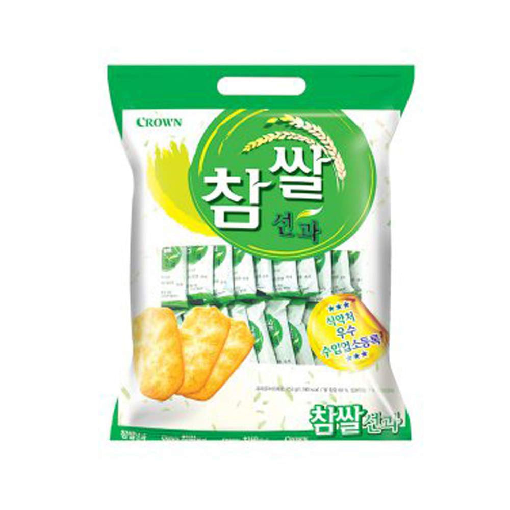 Crown Chamssal Seongwa 115g pack front view, ideal tea-time snack for a light, crave-friendly crunch