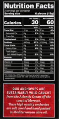 Crown Prince flat anchovies in olive oil pack shows a 12-can multi-pack