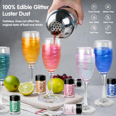 CRPTHE rainbow luster dust for sparkling dessert decorations.