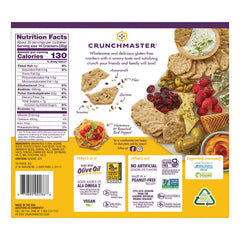 Crunchmaster Multi Grain Cracker served on a plate with toppings for easy pairing.