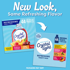 Crystal Light peach iced tea packets for a sunny, flavorful sip.