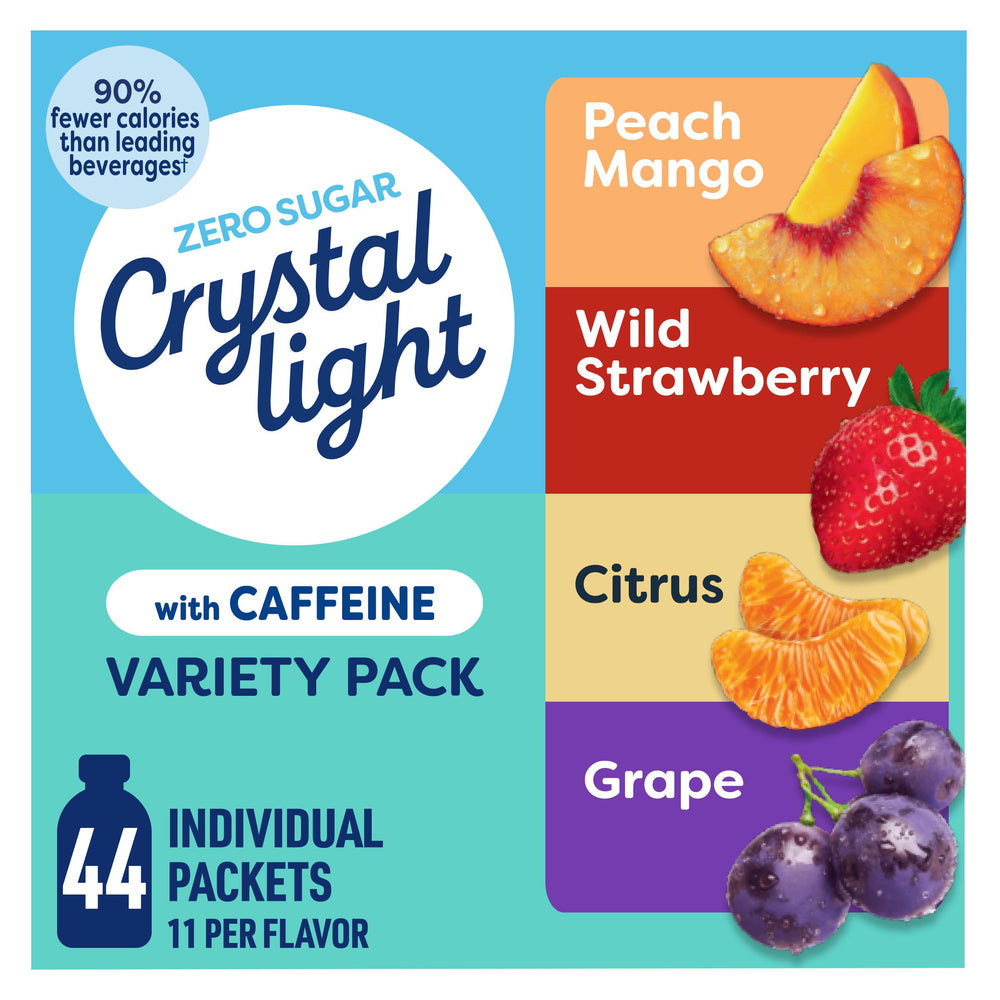 Crystal Light Energizing Variety Pack on-the-go packets for easy hydration anywhere.