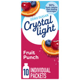 Crystal Light Fruit Punch box showing convenient 10-pack packaging for on-the-go hydration.