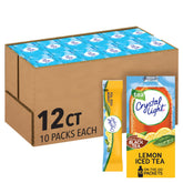 Crystal Light Lemon Iced Tea box front showing packaging for easy on-the-go refreshment