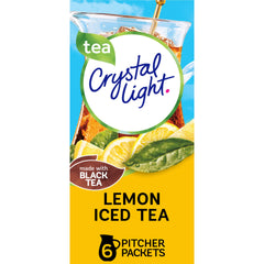 Crystal Light Lemon Iced Tea powder canister showing zero sugar option for lighter sipping
