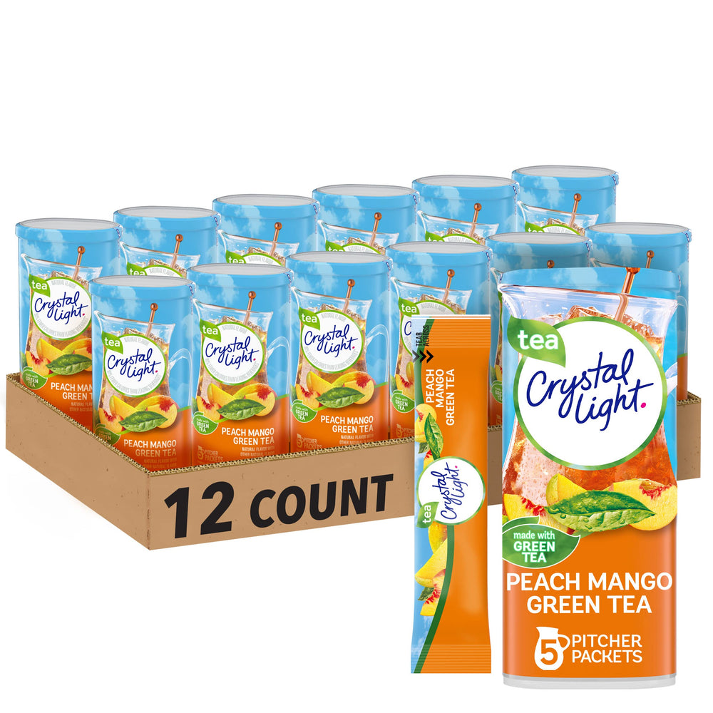 Crystal Light Peach Mango Green Tea powder packet for quick zero-sugar refreshment