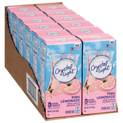 Crystal Light Pink Lemonade glass filled with chilled, flavorful water