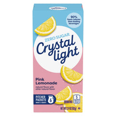 Crystal Light Pink Lemonade powder scoop ready to pour into water.