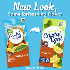 Crystal Light real black tea powder delivers crisp, natural flavor.