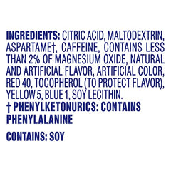 Crystal Light Wild Strawberry with 30 mg caffeine provides a quick energy lift.