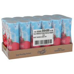 Crystal Light Wild Strawberry glass with ice ready for a light fruity sip