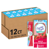 Crystal Light Wild Strawberry packet close-up for a quick low calorie flavor boost.
