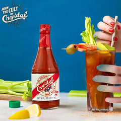 Crystal Louisiana Pure Hot Sauce Extra Hot on tacos delivers Cajun spice