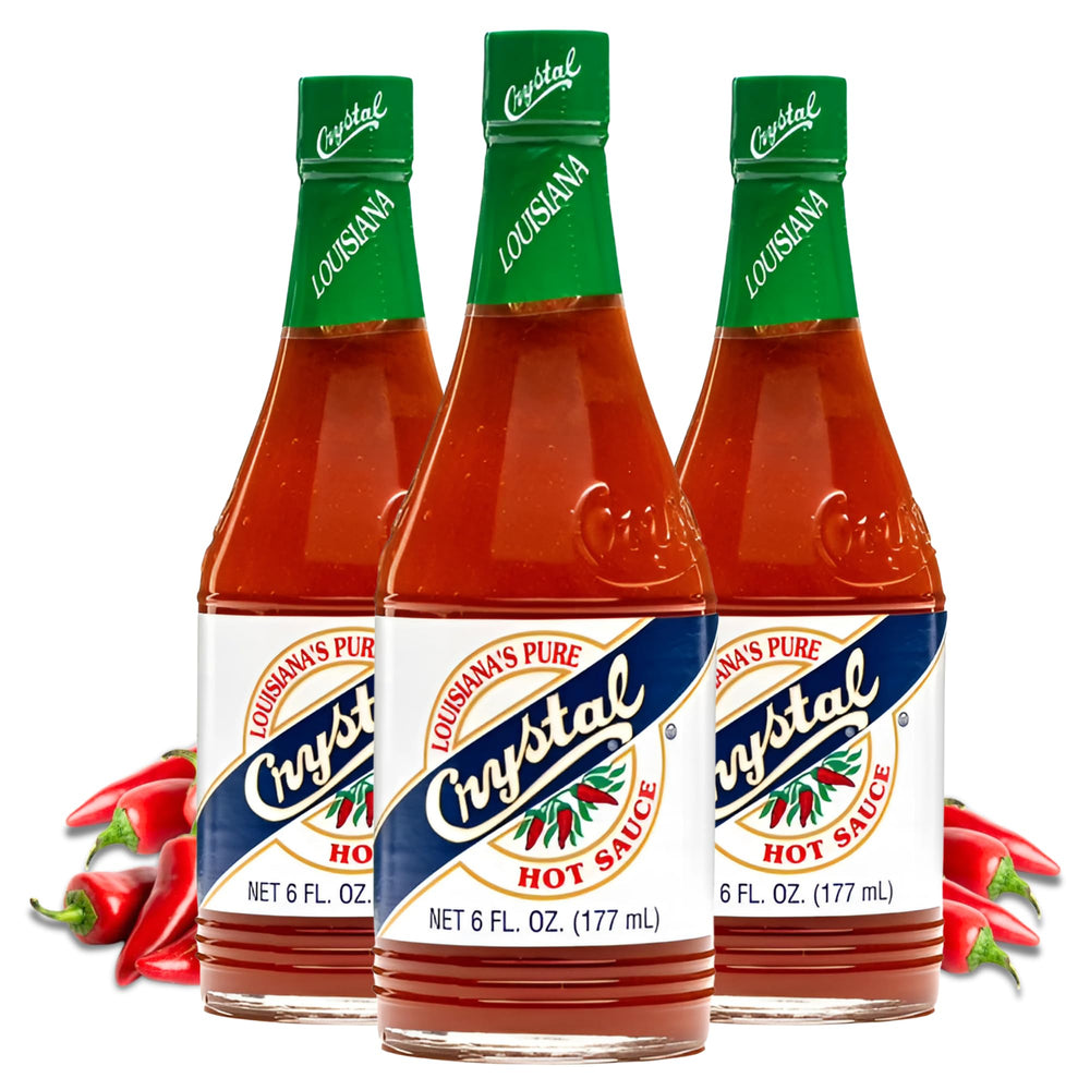 Crystal Original Hot Sauce 6oz bottle showcases iconic Louisiana flavor for everyday meals.