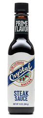 Crystal Louisiana's Steak Sauce bottle showcases bold, zesty flavor for grilling.