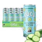 CUCU pressed cucumber water bottle shows crisp hydration from real cucumber juice.