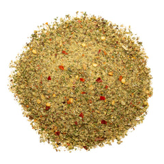 Cuisinart Ultimate Pizza Seasoning highlights parsley, oregano, red pepper.