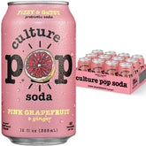 Culture Pop Pink Grapefruit Ginger Soda can with vibrant flavor profile and probiotic content