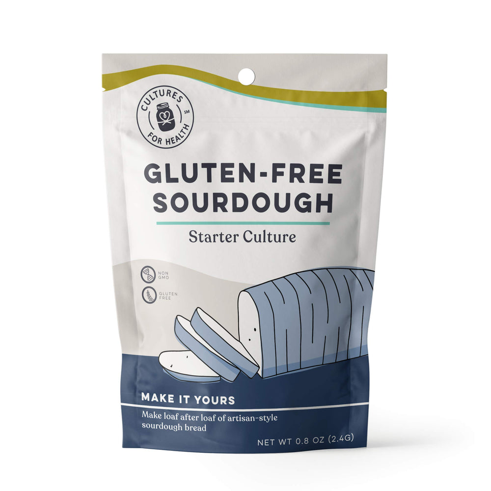 Cultures For Health gluten free sourdough starter pack shot for beginners.