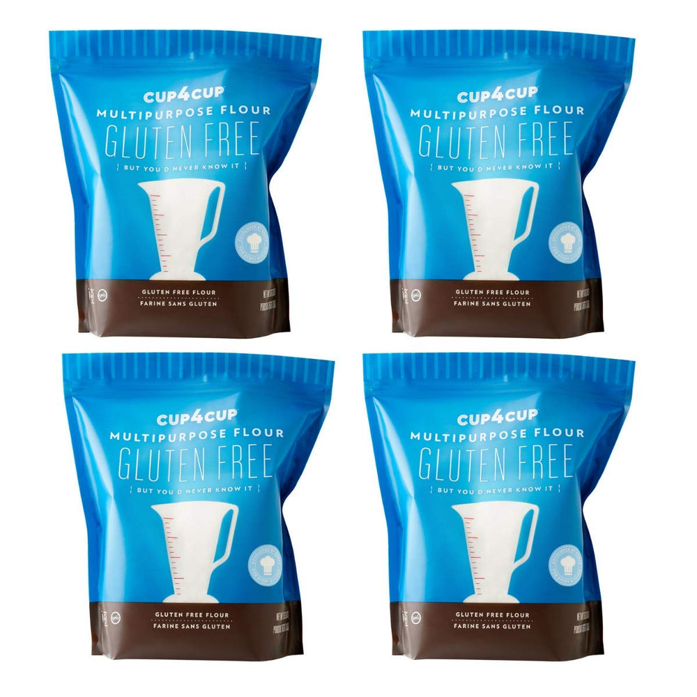 Cup4Cup gluten-free flour packaging highlights convenient 3 lb bags for home bakers.