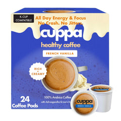 Cuppa Healthy Coffee French Vanilla pouch showing premium packaging for daily energy