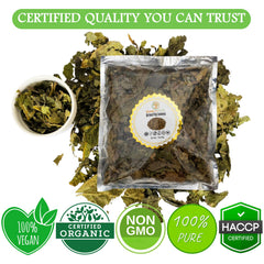 Cure Wid Pure dried fig leaves ready for infusions and recipes.