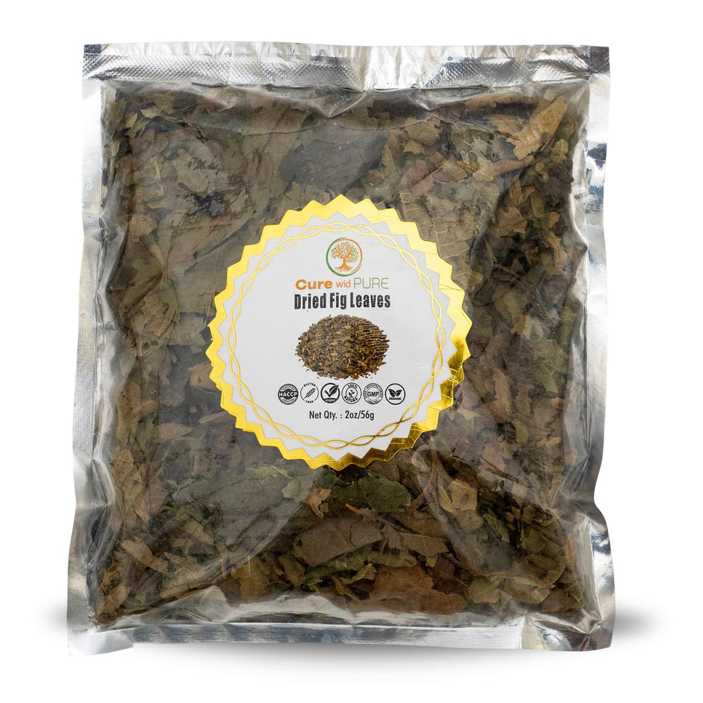 Cure Wid Pure fig leaves package in resealable bag for fresh organic herbal tea.