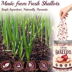 Curnue Dehydrated Shallots spoon-dispense makes quick, flavorful additions to soups and marinades.