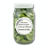 Curry Forest premium dried curry leaves jar close-up for vibrant aroma and richer curries.